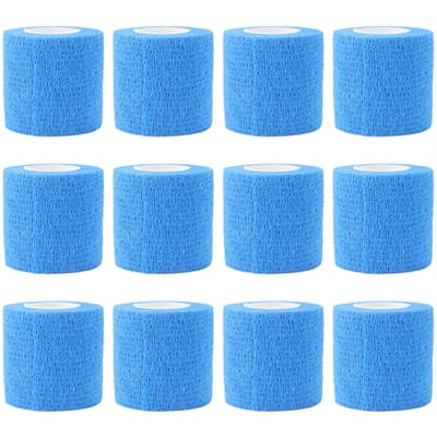 12 Stuks 4.5M Dier Elastisch Zelfklevend Verband Niet Geweven Polyester blauw