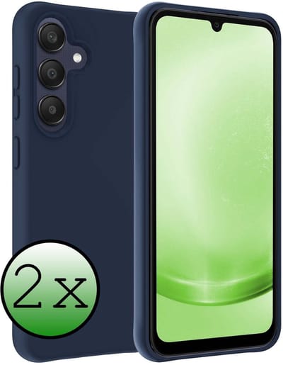 Hoesje 2 Stuks - Geschikt voor Samsung Galaxy A26 - Sterk & Shockproof - Case Siliconen - Back Cover - Telefoon Hoes - Donkerblauw