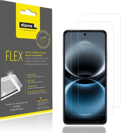 dipos – 2x Beschermfolie geschikt voor Huawei Enjoy 90 Plus | 3D Full Cover Screenprotector | 100% Passend
