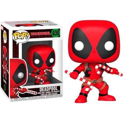 Beeldje Funko Pop Marvel Holiday Deadpool with Candy Canes