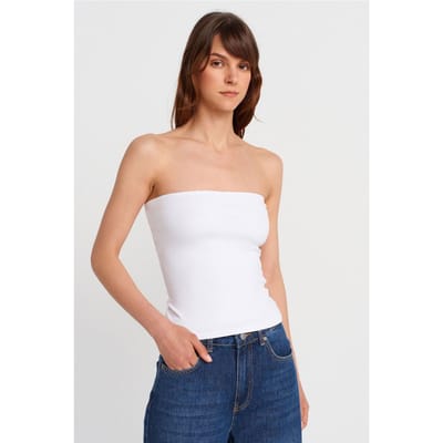 Strapless Slim-fit Jersey Blouse
