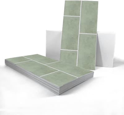 VHV - Tegelstickers - Tegelstickers keuken - Tegelstickers badkamer - Muurstickers - Waterdicht - Zelfklevend - Vintage - Set van 20 - 30 x 15 cm - Saliegroen