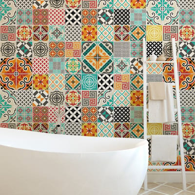 Zelfklevende tegelmuurstickers voor keuken en badkamer - 60 Azulejos Batista tegelstickers - 60 stickers 20x20cm