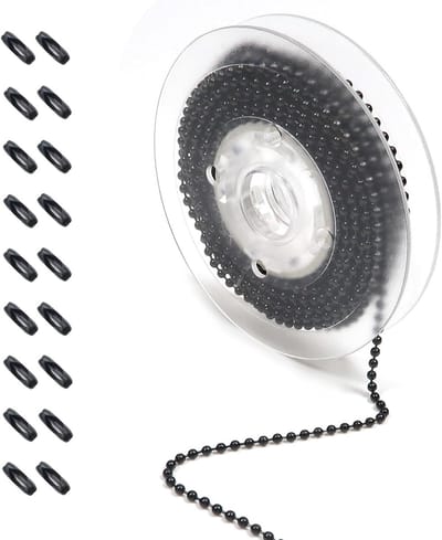 5M RVS Ball Chain met 2.4mm Diameter, Zwarte RVS Kralen, Ideaal voor DIY Sieraden en Sleutelhangers
