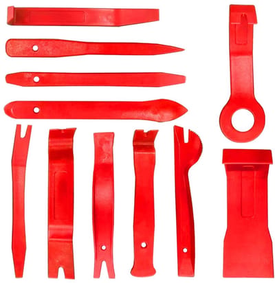 Dailygoods- Demontagegereedschap 11-delige set - Voertuig Interieur Gereedschap - Autopaneel Tool - Radio/Audio Tool - PP Materiaal - Blauw/Rood