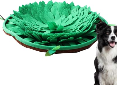 Snuffelmat Hond - Voedingsspel - Mentale Stimulatie - Antislip Onderkant - 48 x 48 cm - Koffiekleurig