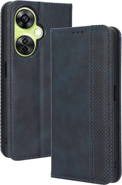 Coverup Hoesje - Geschikt voor OnePlus Nord CE 3 Lite 5G Hoesje - Coverup Vintage Style Book Case - Blauw