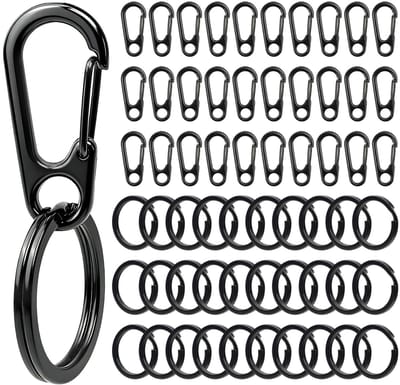 Dailygoods- Karabijnhaak Set 30 Stuks - Kleine Sleutelhangers - Sleutelringen - Mini Karabijnhaak - Hoogwaardig Metaal - 3,1 cm Lang - Sleutelhanger