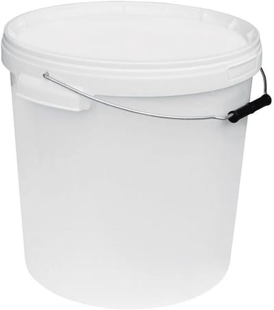 Stapelbare kunststof emmer met deksel - 20 liter, veilig voor levensmiddelen