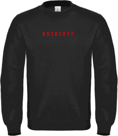 Foute kersttrui zwart M - Kutkerst - rood glitter - soBAD. | Kersttrui soBAD. | kerstsweaters volwassenen | kerst hoodie volwassenen | Kerst outfit | Foute kerst truien