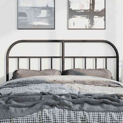 vidaXL - Vervangend - hoofdbord - metaal - zwart - 135 - cm