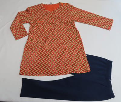 Ensemble - Meisje - Jurk + legging - Oranje / marine - 2 jaar 92