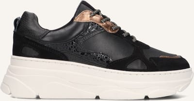 Omoda Jana Sneakers Dames - Leren Sneaker - Zwart - Maat 42