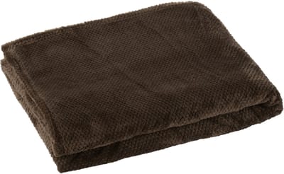 J-Line deken Snuggle - polyester - donkerbruin