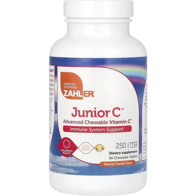 Zahler, Youth C, premium kauwbare vitamine C, natuurlijke sinaasappel, 250 mg, 90 kauwtabletten
