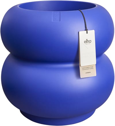 Elho Amber Roll Low 43 - Bloempot voor Binnen & Buiten - 100% Gerecycled Plastic - Ø 43 x H 40 cm - Royal blue