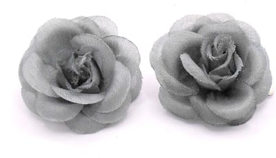 2 roosjes klein met duckklem grijs