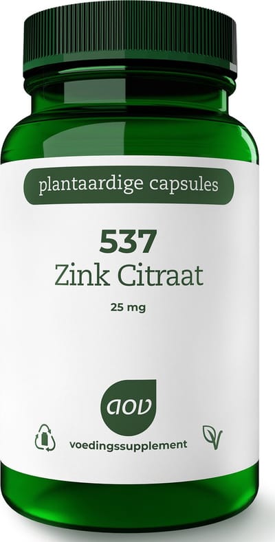 AOV 537 Zink Citraat - 90 vegacaps - Mineraal - Voedingssupplement