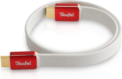 Teufel HDMI 2.0 platte kabel - Highspeed HDMI kabel - 2.0 specificaties: 4K 50/60p en 4K 3D 0.75m - wit