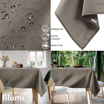 Dailygoods- Tafelkleed Afwasbaar - Tafelkleed Rond 120 x 120 cm - Marmerpatroon - Jacquard - Hoogwaardige Stof - Modern Design - Tafelbedekking