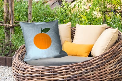 Sierkussen Buiten - Fruit - Sinaasappel - Oranje - 60x60 cm - Weerbestendig