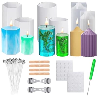 Kaarsvormen voor doe-het-zelf - Bubble kaarsen gietset - 6 silicone kaarsvormen