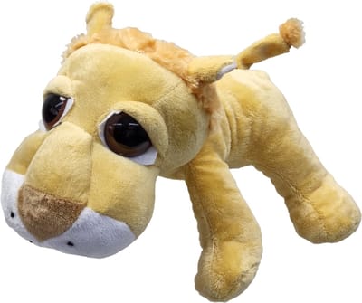 UNITOYS – Leeuw Leo – Liggend met grote ogen – 28cm – Okergeel