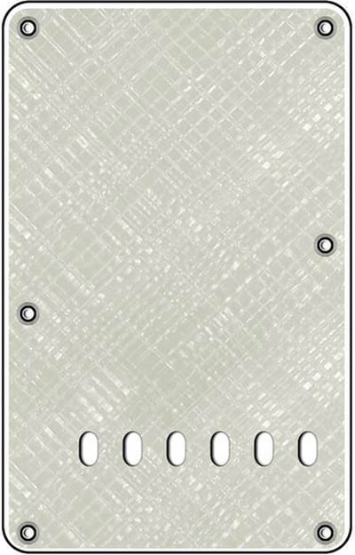 Boston BP-413-PWW back plate, string spacing 11,2mm, 4 ply, standard Stallion, 86x138mm, pearl white webbing