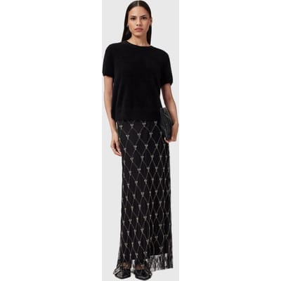 AllSaints Ilka Emb Skirt Black Taglia: 2 | Maxi gonne Outlet | Donna | Nero