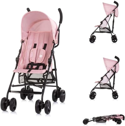 Kinderbuggy - Lichtgewicht Kinderwagen - Compact Reizen - Eenvoudig Inklapbaar - 66 x 46 x 100 cm - Roze