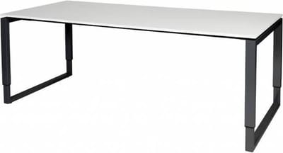 Verstelbaar Bureau - Plus 200x90 grijs - zwart frame