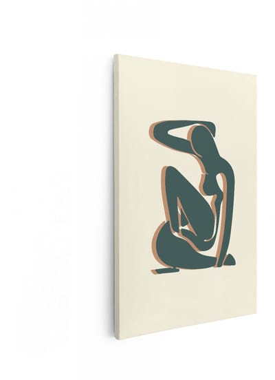 Artaza Canvas Schilderij Abstracte Vrouw - 80x120 cm - Wanddecoratie Boho - Muurdecoratie Line Art - Decoratie Vrouwelijke Figuur