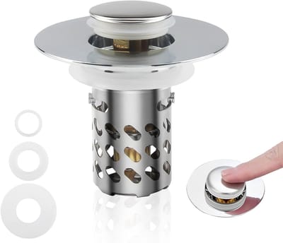 3-in-1 Verwijderbare RVS Stopper voor Keuken, Badkamer en Wastafel - Pop-Up Plug voor Bad en Wastafel, 25-46mm