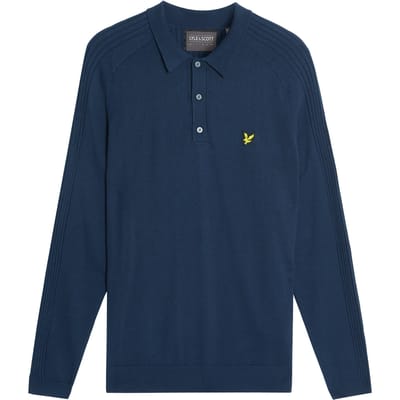 Lyle & Scott Golf Long Sleeve Knitted Polo Ryder Blue Taglia: XS | Maglioni a maglia Outlet | Uomo | Blu