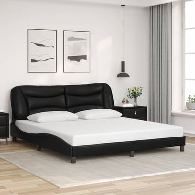 vidaXL - Bedframe - zonder - matras - "Hvar" - kunstleer - zwart - 180x200 - cm