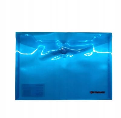 Penmate A5 Mapje met Drukknoop Blauw PP-233 TT6819