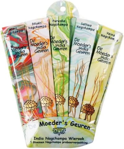 De Moeder’s Geuren Wierook Waaier - Goden Offer – 30 korte wierook stokjes – 100% Natuurlijke Kruidenwierook