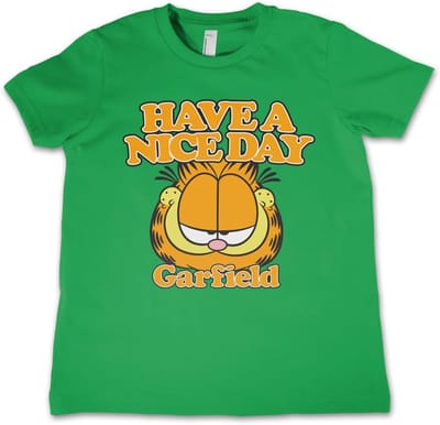 Garfield Have A Nice Day Kids T-shirt voor kinderen, groen