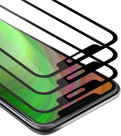 Cadorabo 3x Screenprotector geschikt voor Apple iPhone 12 MINI Volledig scherm pantserfolie Beschermfolie in TRANSPARANT met ZWART - Getemperd (Tempered) Display beschermend glas in 9H hardheid met 3D Touch
