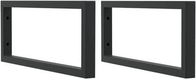 Set van 2 Rechthoekige Wandbeugels voor Wastafel of Plank in Zwart Staal