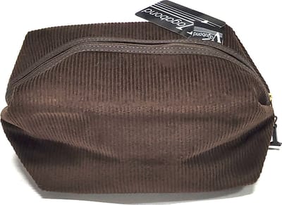 Vagabond-Toilettas Boxy Holdall "Country Cord" Bruin - afmeting 24 x 10 x 10 cm.