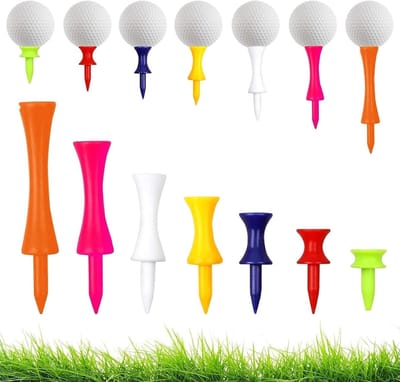 105-delige herbruikbare plastic golf tee set in 7 kleuren, variërend van 25mm tot 70mm voor golfers