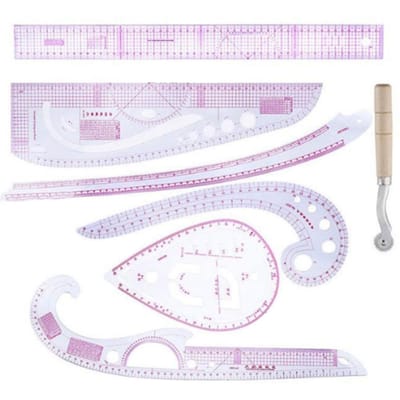 Ensemble de 7 règles à mesurer les vêtements, règle courbe de couture, artisanat de confection de tissu pour bricolage, créateur de patrons de designer, tailleur white