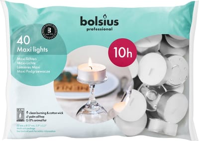 Bolsius Professional - Maxi - Theelichten - 40 stuks per verpakking - Zak