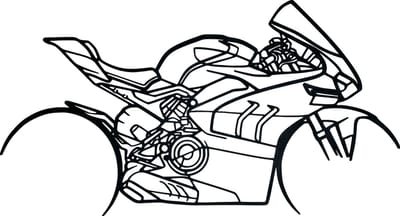 Motor Ducati Panigale - houten wanddecoratie - Ducati Panigale V4 wandbord - decoratie - mancave - muurdecoratie - motor - motorfiets