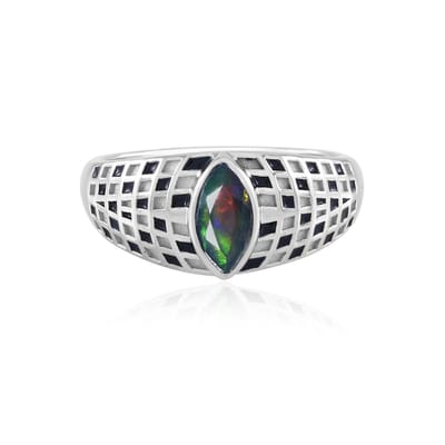 Cavill - 925 Sterling Zilveren Ring - Verfijnde Marquise Mezezo Opaal 0,286 ct - Ethiopische Edelsteen - Damesring - Luxe Geplateerd Zilver Sieraad