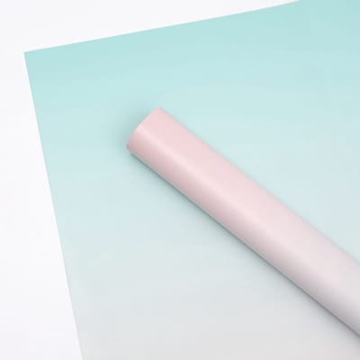 Mech-Mech - Floristische Folie - Gradient Groen + Roze - 50x58 cm - 20 vellen