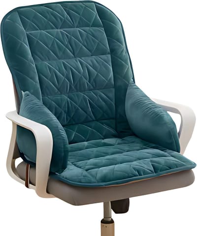 Bureaustoel kussen Tavien - Rugkussen - Ergonomisch - Universeel - Donkergroen