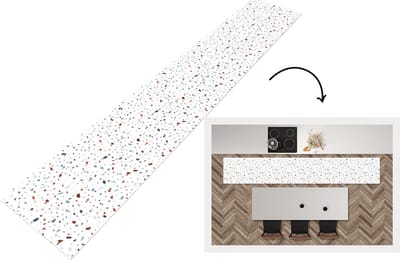 Keukenloper - Loper keuken - Terrazzo - Abstract - Patroon - 300x50 cm - Keukenloper vinyl