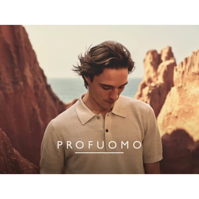 Beige poloshirt Profuomo met structuur